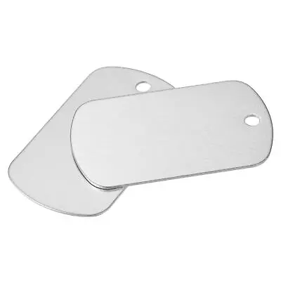 Metal Stamping Blank 29x50mm DIY Engrave Aluminum Label Silver Tags Pack Of 10 • $8.42