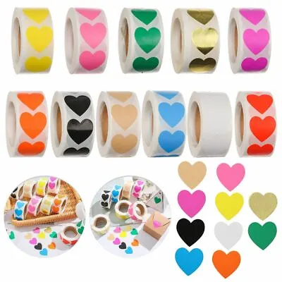 500Pcs Love Heart Shaped Seal Labels Gift Packaging Scrapbooking Sticker Decor • £4.43