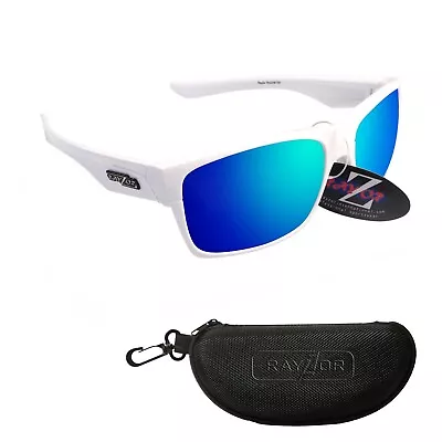 RayZor White Sports Wrap Sunglasses Uv400 Blue Mirrored Lens RRP£49 (424 • £12.50