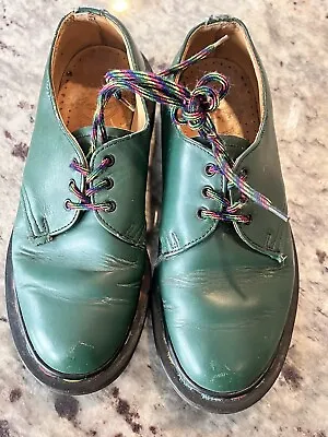 Vintage Dr. Martens Air Wair Shoes Womens Size 4S Green 1995 Made In England • $63.75