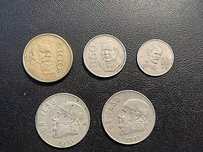 Mexican Pesos Coins Set- 100 Pesos 50 Pesos 20 Cent (2) 1 Peso • $6