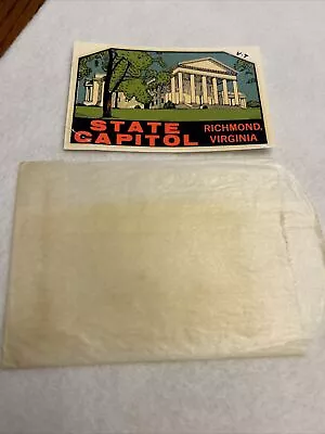 Vintage Decal State Capital Richmond Virginia • $5