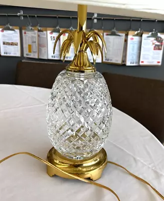 RARE WATERFORD CRYSTAL BRASS PINEAPPLE LAMP 26 X6  • $175