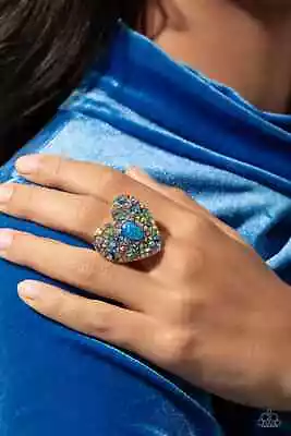 Paparazzi BEJEWELED BEAU Blue IRIDESCENT Ring • $4.75