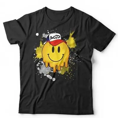 90s Acid House Smiley Face TShirt Unisex Music Festivals Trance Techno Raves • £13.99