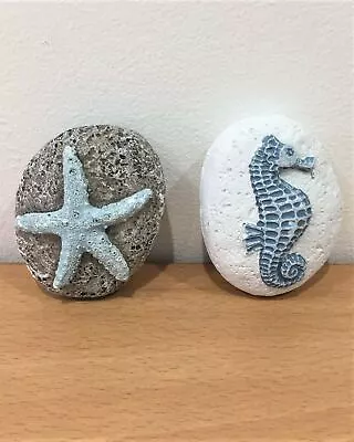 Small Resin Carved Sea Life Stone Pebbles Nautical Beach Seaside Holiday Home • £5.39