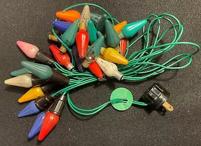 Vintage C-6 Christmas Light Bulbs X29 + String Lot Preowned - Tested & Working! • $29.99