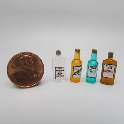 Dollhouse Miniature Replica Vintage Alcohol Liquor Set Of 4 Bottles FA40314 • $5.84
