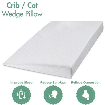 £16.99 • Buy Universal Baby Crib Wedge Pillow With Removable Waterproof Quilted Cover For Cri