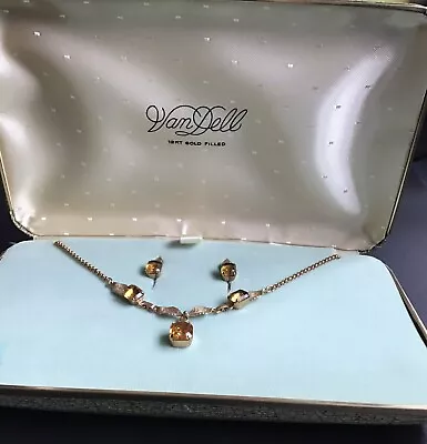 Vintage Van Dell 12k Gold Filled Necklace And Earrings In Case • $54.50