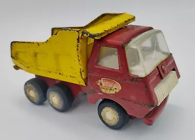 Vintage Tonka Red & Yellow Mini Dump Truck Metal Toy Vehicle Pressed Steel • $25