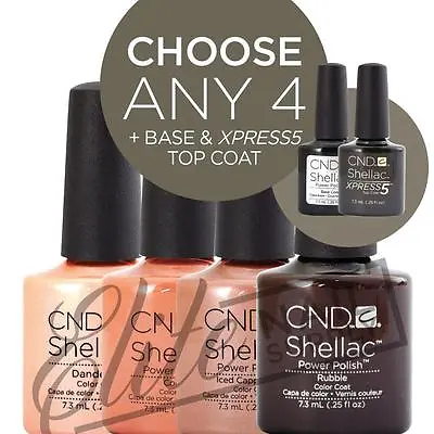 CND SHELLAC STARTER KIT - Any 4 Colours + Base + XPRESS5 + ScrubFresh + SolarOil • $164.95