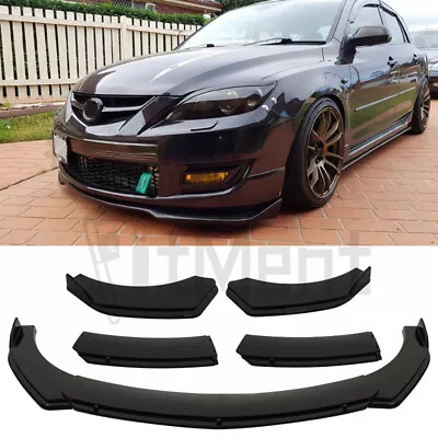 For Mazda 3 BK BL BN Car Front Bumper Lip Spoiler Splitter Body Kit Gloss Black • $84.99