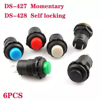 Button Switch Push Momentary Self Lock Stop DS427 DS428 12mm OFF- ON Push Button • $9.99