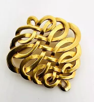 MMA Celtic Knot Gold Tone Metropolitan Museum Of Art BROOCH Vintage Jewelry • $32.50