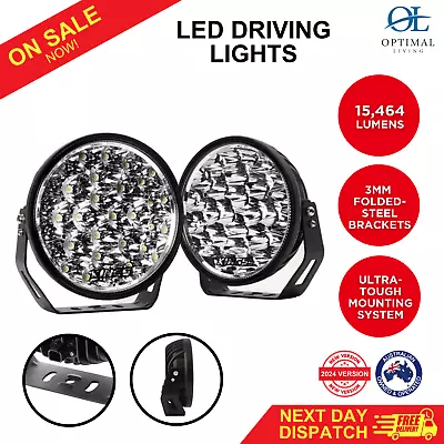 Kings Xtreme 9  LED Driving Lights Offroad Spot Flood Pair Lamp Lux Lumens • $195.05