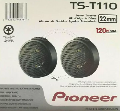 Pioneer TS-T110 Tweeters 7/8  120W Peak Power Poly Dome Tweeters Pair NEW • $39.99