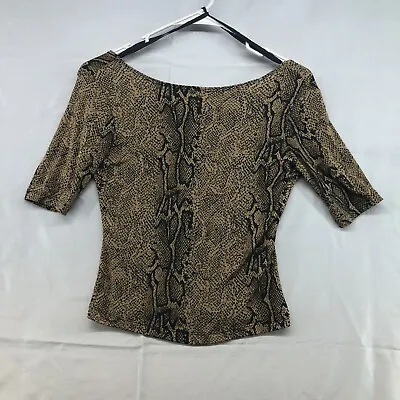 New Vintage Perseption Brown Short Sleeve Blouse Size S Women • $13.75