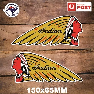 Indian Motorcycle Sticker Retro Vintage Logo Pair • $7.99