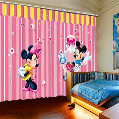 £174.49 • Buy Shy Big Mickey Mouse 3D Curtain Blockout Photo Printing Curtains Drape Fabric
