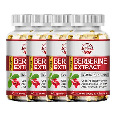 Organic Berberine HCL Extract 1200mg 60/120/240Capsules Blood Sugar Support • $10.93