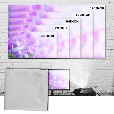 60-120' Portable 16:9 White Outdoor Home Projector Curtain Projection Screen SHG • $7.87