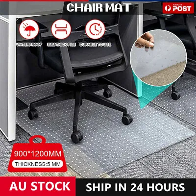 Chair Mat Carpet Floor Office Home Computer Work Vinyl PVC Plastic 1200 X 900mm • $23.59