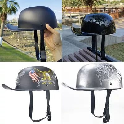 Motorcycle Half Helmet Open Face Scooter Moped Jet Helmet DOT Retro Baseball Cap • $24.99