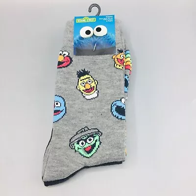 Sesame Street Mr. Snuffleupagus Men's Crew Socks Set Of 2 Bert Ernie Oscar Elmo • $19.99