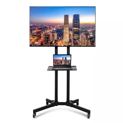 32-70  Mobile TV Stand Adjustable Floor TV Bracket Shelf Trolley Hold Up To 60kg • £45