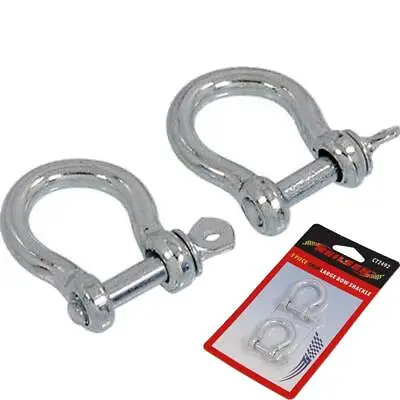 Neilsen 2pc Large Galvanised Steel Lifting Towing Bow Dee D Link Shackles 5mm • £3.99