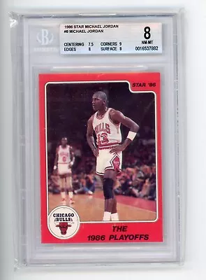 1986 Star Michael Jordan The NBA Playoffs Rookie RC #8 BGS 8 Chicago Bulls • $599