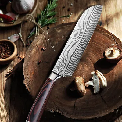 $25.79 • Buy 7 Inch Japanese Style Santoku Knife Samurai Series Meat Cleaver Sashimi Knife AU
