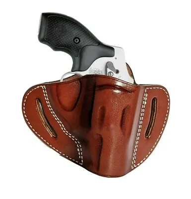 CCW Leather Gun Holster S&W 2  J Frame 36 60 442 642 340PD Ruger LCR Revolver • $44.99