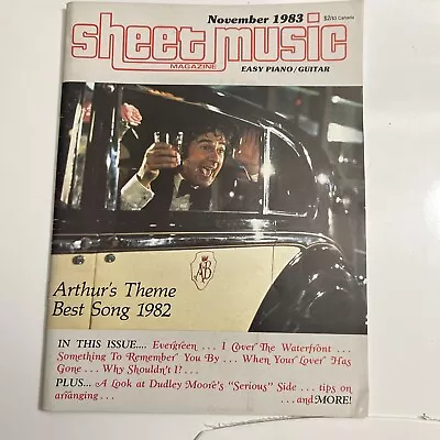 Vintage Sheet Music Magazine November 1983 Arthur's Theme Standard Piano Guitar  • $5