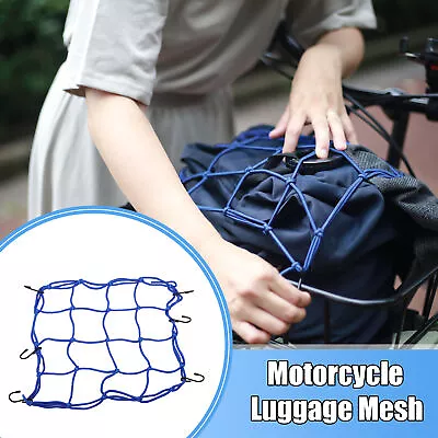 12  X 12  Motorcycle Cargo Net Luggage Thicken Netting W/ 4 X 4 Small Mesh Blue • $12.49