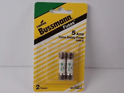 Cooper Bussmann 5 Amp Time Delay Motor Protection Fuse FNM-5 BP/FNM-5 • $14.99