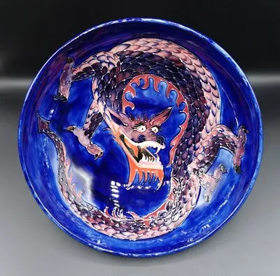 £349.99 • Buy Moorcroft Pottery Dragon Oriental Large Blue Fruit Bowl By Trevor Critchlow