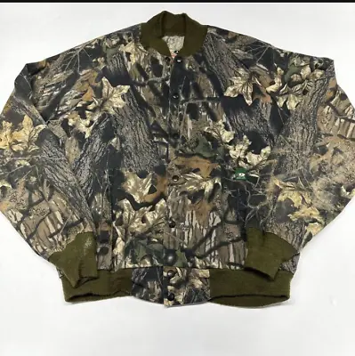 VTG Mossy Oak Break Up Camoflauge Sz XL Hunting Jackat Coat Outdoor Made In USA • $42.07