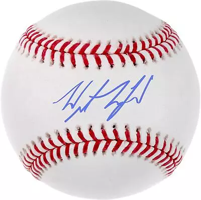 Wyatt Langford Texas Rangers Autographed Baseball Fanatics Authentic Certified • $119.99