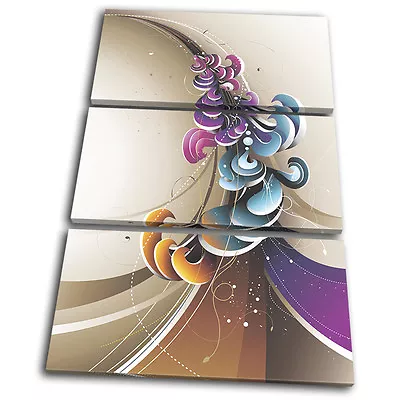 Abstract Swirls Vector Pattern TREBLE CANVAS WALL ART Picture Print VA • $94.99