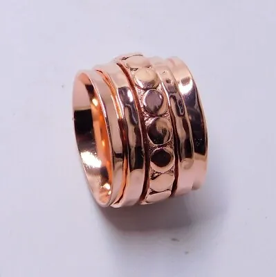 Spinner Ring For WomenPure Copper Ring Meditation Spinning RingWide Band Ring • $9.59