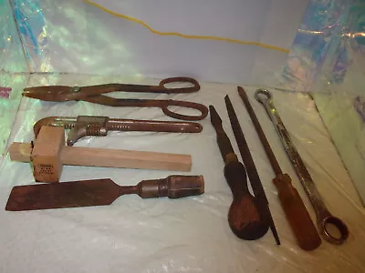 LotAntique/vintage Mixed Lot Of Old Rusty Tools English And USA .8 Pieces . • $25