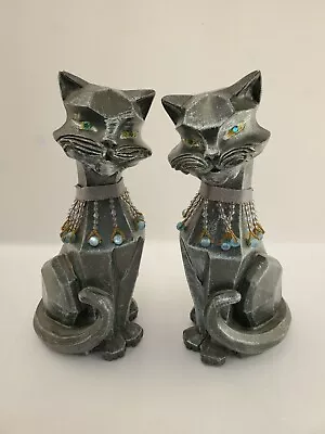 VTG MCM Atomic Siamese Kitty Cats Universal Statuary Corp Cubist Retro Polygonal • $65