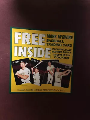 Mark McGwire Oakland A's Athletics 1989 Mother's Cookies Card Display Sign 18x18 • $7.77