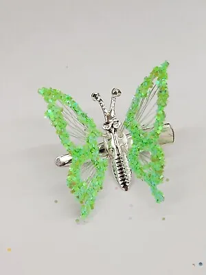 Green Butterfly Hair Clip Moving Wings Like The 90s • $6