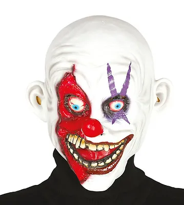 Smiling Killer Clown Horror Halloween Mask Red Nose Zombie Latex Costume Grin • $43.26