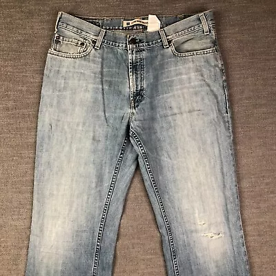 Gap Jeans Mens 36x36 Blue Low Rise Bootcut Faded Distressed Actual 35x35 • $10