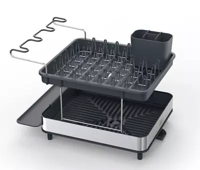 Joseph Joseph Excel Steel 2-Tier Stainless Steel Dish Rack Gray • $139