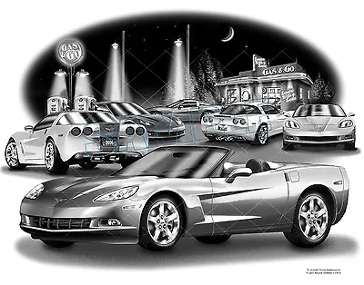 Corvette C6 Muscle Car Art Auto Print    **free Usa Shipping** • $24.99